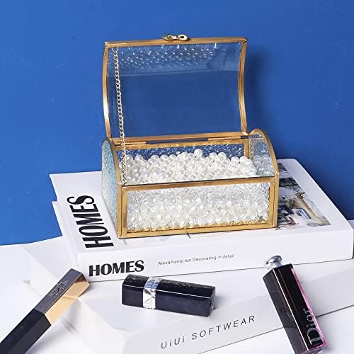 לונגשנג - מאז 2001 - קופסת זכוכית ופליז גיאומטרית, תיבת תכשיטים וינטג