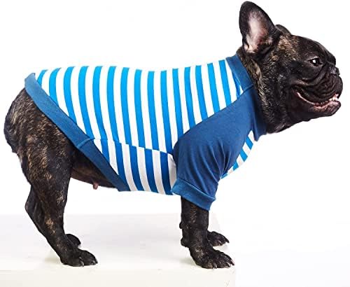 חולצת כלבים מפוספסת פסים, חולצות כלבים קטנות בינוניות גדולות, חולצת טריקו 2 רגליים, בינוני