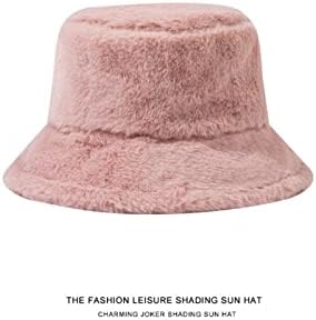 כובע דלי חורף לנשים, כובע חם פלאפי מטושטש לנשים כובע דייג קטיפה חיצוני כובע חם אטום לרוח