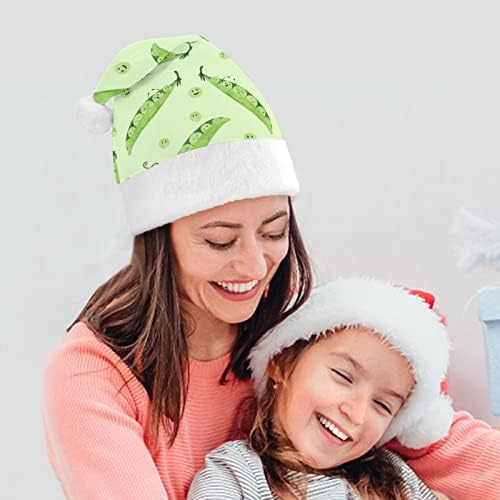 צבעי מים אפונה דפוס חג המולד כובע סנטה כובע עבור יוניסקס מבוגרים נוחות קלאסי חג המולד כובע עבור