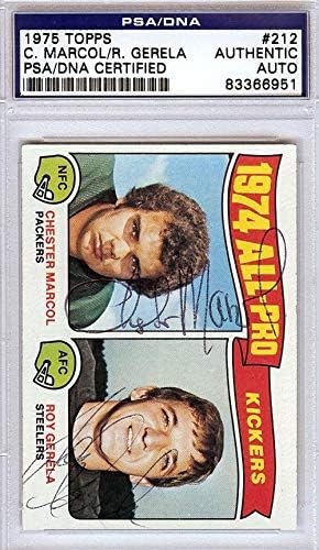 צ'סטר מרקול ורועי גרלה חתימה משנת 1975 Topps כרטיס 212 PSA/DNA 83366951 - כרטיסי כדורגל עם חתימה של
