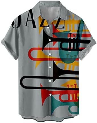 חולצות מוזיקת ​​ג'אז xxzy חולצות קיץ זכר דפוס מזדמן זכר פלוס חולצה בגודל שרוול קצר פונה מוסיקה חולצות