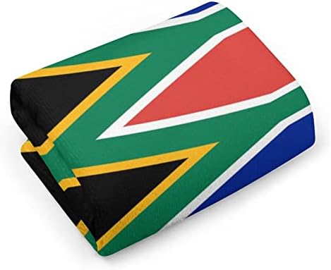 תקציר מגבת כביסה של דגל דרום אפריקה 28.7 x13.8 מטליות פנים סיבי סופר -סין מגבות סופגות מאוד מגבות