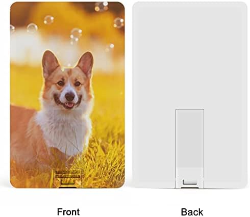 דיוקן כלב חמוד כלב קורגי כונן USB עיצוב כרטיסי אשראי USB כונן הבזק U Disk Drive 32G