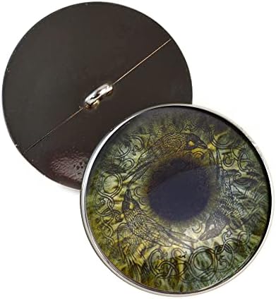 מרווה ירוק ויקינג עורב זכוכית עיניים קאבושונים תפור על כפתורי עיני זכוכית עם לולאה לפסלים רכים
