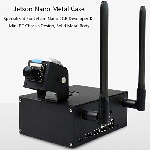 מארז/מארז מתכת של ג'טסון ננו/מארז עבור ערכת מפתחים של Jetson Nano 2GB עם לחצני איפוס וכוח, מחזיק מצלמה,