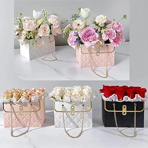 4 יחידות נייר פרח שקיות עבור זרי פרחים, פרח קופסות להסדרים, נייר פרח מתנת שקיות עם ידיות אספקת פרחים לחתונות אמא