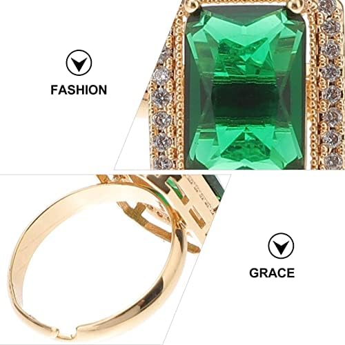 גלפדה ג'ייד טבעת עגיל סטים מטבעות וינטג 'אמרלד טבעת טבעות קוקטייל ריבוע חותך יום נישואין ירוק