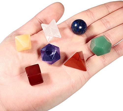 חבילה של Amogeeli של 2 - 7 Chakra Crystal Crystal Solds Set Sacred Geometry