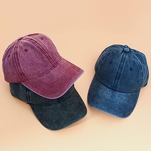 3 יחידות קלאסי בייסבול כובע, נמוך פרופיל כובעי מתכוונן שטף רגיל בייסבול כובע כובע אבא כובע לגברים נשים