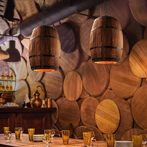 Newrays יין עתיק עץ חבית מנורת תליון תלויה כפרי ייחודי בר מטבח מנורת תקרה גופי תאורה