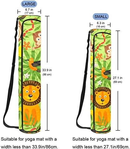 ג 'ונגל חיות האריה ג' ירפה קופים תרגיל יוגה מחצלת מנשא מלא רוכסן יוגה מחצלת לשאת תיק עם רצועה מתכווננת עבור נשים