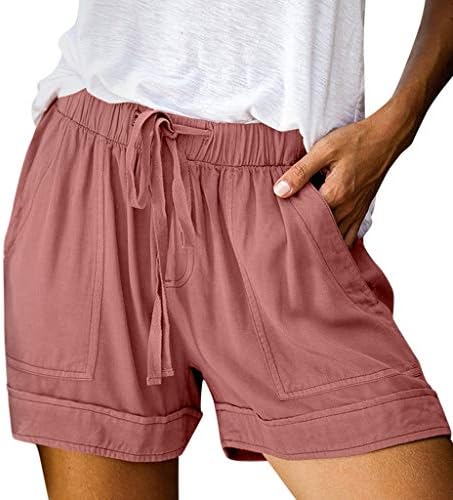 מכנסיים קצרים מזדמנים של Meymia לנשים שרושם מכנסיים קצרים של המותניים המותניים המותניים המותניים
