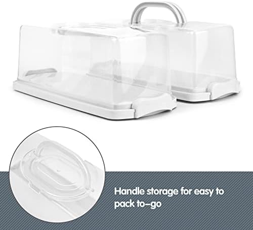 Hoya Ponyoo 2-Pack Plastic Cox Mectangular Box עם מכסה ברור, שומר עוגת כיכר, מיכל אחסון שומר