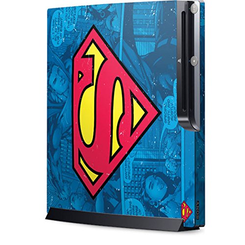סקיניט מדבקות גיימינג סקין תואם לפלייסטיישן 3 ו-פס3 סלים-עיצוב לוגו מורשה רשמית של וורנר ברוס סופרמן