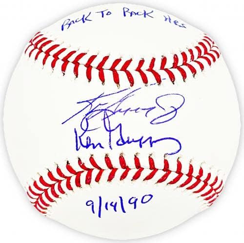 קן גריפי ג'וניור וקן גריפי האב. חתימה רשמית בייסבול MLB סיאטל סיאטל ימרים גב אל גב HR 9/4/90 Tristar Holo &