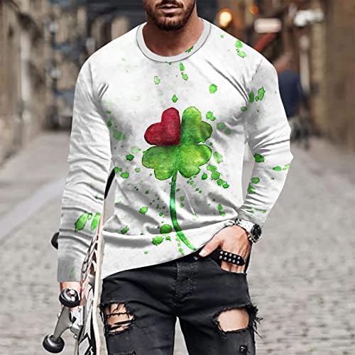 Oioloyjm St Patricks Day חולצות גברים חולצות קיץ סווטשירט סווטשירט מזדמן שרוול ארוך מודפס בתוספת גודל חולצת O-Neck
