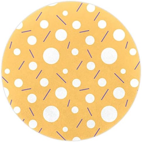 LLNSUPPLY 4 רגל שטיח אזור משחק עגול עגום נמוך, דפוס מעגל ממפיס צהוב זוחל מחצלות רצפה של תינוק משחק שמיכת