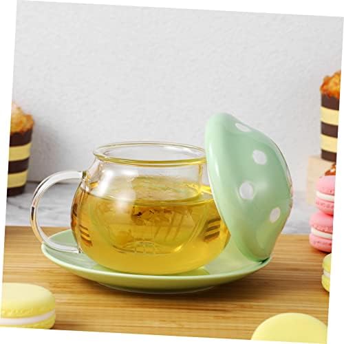 חופי כוס Abofan Infuser Mini Mini Greee קפה קומקום ספל מסננת תה Kawaii עם פילטר כוס תה ופטריות מכסה מטבח