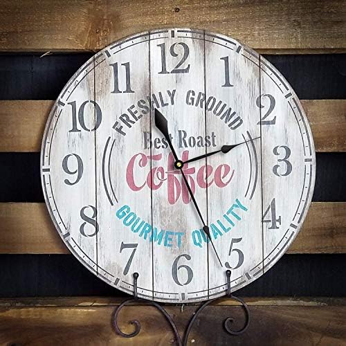 סטנסיל שעון קפה עגול קטן עד גדול במיוחד - ציור DIY שעוני עץ