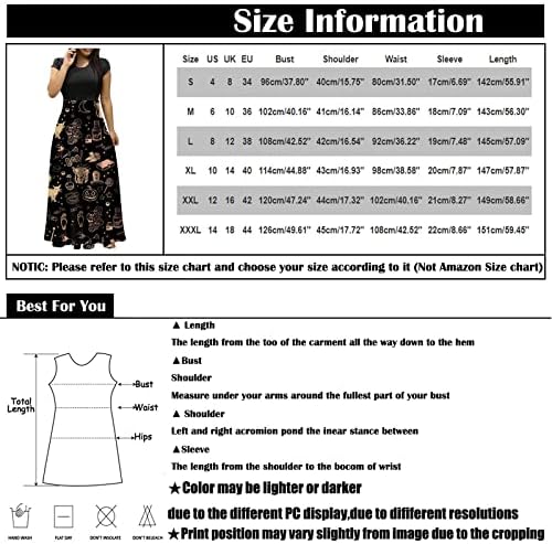 שמלות מיני של נוקמופו לנשים אופנת קיץ מזדמן הדפס צוואר עגול שרוולים קצרים בגודל גדול שמלות ארוכות