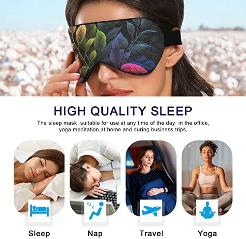 מסיכת שינה עלה חיה של עלייה, מחית עיניים נוחה לנשימה לשינה משוקללת עבור נשים עם נשים עם רצועה אלסטית