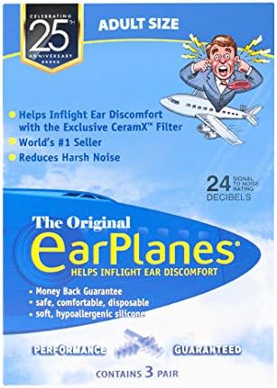 מטוסי אוזניים למבוגרים מקוריים על ידי Cirrus Healthcare אטמי אוזניים מטוסים הגנה על אוזן נסיעה
