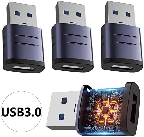 מתאם USB ל- USB C 4pack USB3.0 העברת נתונים מהירה מהירה סוג C ממיר Converter Charger Charger Converter
