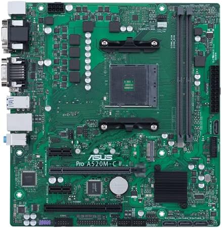 ASUS Pro A520M-C II/CSM AMD AMD AM4 MICROATX מסחרי לוח אם