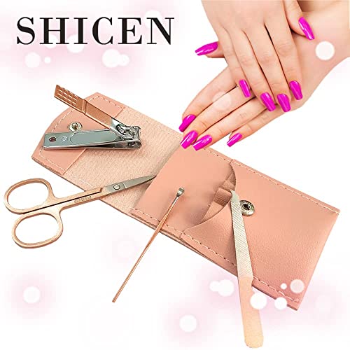סט Shicen Manicure, נשים מקצועיות של קוצץ ציפורניים ערכת 4 יחידות ， כלי טיפוח נירוסטה מפלדת נירוסטה ערכות