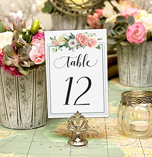 יקירי מזכרות קליגרפיה 1-20 פרחוני שולחן מספרי קבלת חתונה דקור שולחן כרטיסים