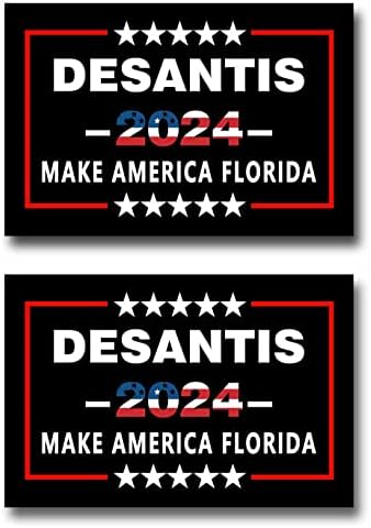 2 חבילה desantis 2024 הפוך את אמריקה פלורידה לנשיאות קמפיין בחירות מגנט מכונית אוטומטית משאית אוטומטית מקרר מדבקות