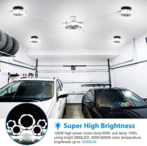 בהירות גבוהה במיוחד 12000LM E26/E27 מנורת מוסך לבנה קרה, תאורת LED מוסך, תאורת מפרץ מסחרית למוסך,