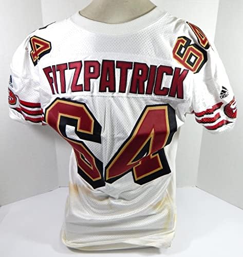 2000 סן פרנסיסקו 49ers Fitzpatrick 64 משחק הונפק ג'רזי לבן 48 DP28762 - משחק NFL לא חתום משומש