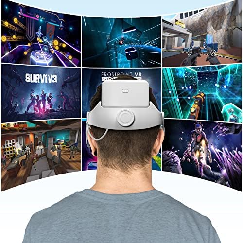 רצועת ראש עם סוללה של 8000mAh עבור Oculus / Meta Quest 2, סוללה נטענת להרחיב את זמן המשחק 5H, אביזרי VR מתכווננים