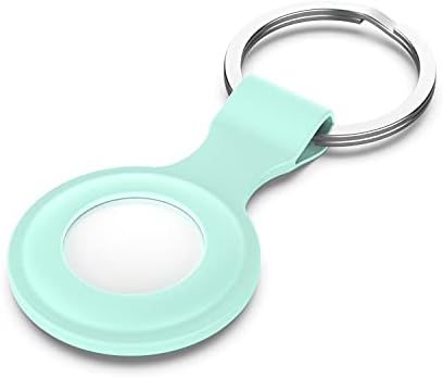 מארז מגן נייד התואם למארז עור של Apple Tags Airtags עם טבעת מחזיק מפתחות, חיבור קל למפתחות כיסוי עור מגן