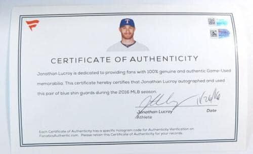 ג'ונתן לוקרוי טקסס ריינג'רס משמשת זוג משומש שומרי שוקי כחול - משחק חתימות MLB משומש עטלפים