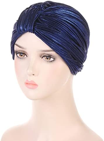 נשים מתיחות טורבני פוליאסטר נקשרו מראש צמה מעוותת כיסוי צעיפים משיי לסרטן נשירת שיער כובעי שינה כפה