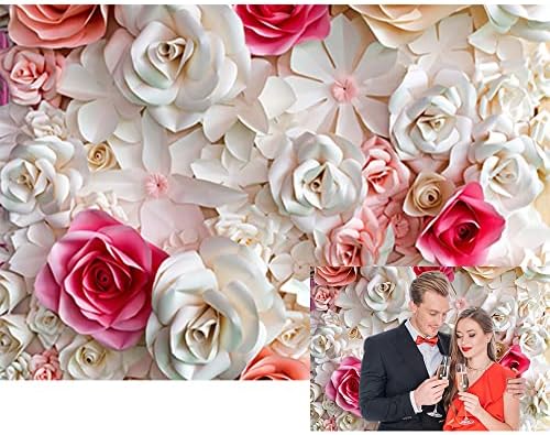 12 על 10 רגל ורוד ולבן נייר פרחי רקע צילום רקע נייר פרח קיר מדהים חתונה פרח תפאורות יפה כלה תינוק יילוד