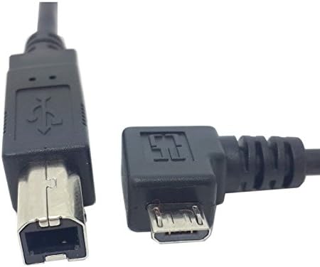 Cablecc שמאל זווית של 90 מעלות מיקרו USB OTG לסורק מדפסת מסוג B רגיל כבל דיסק קשיח 60 סמ
