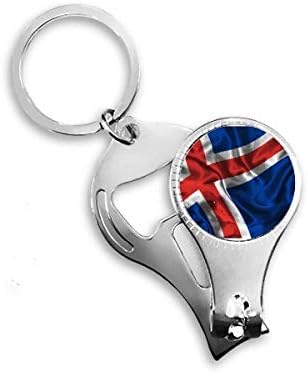 טקסטורה משי איסלנד דפוס דגל מופשט ציפורניים טבעת ניפר טבעת מפתח בקבוקי שרשרת פותחן