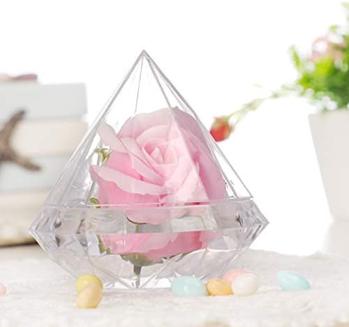 קופסא ממתקים מחזיק מיכל בצורת יהלום סוכר מקרה יצירתי קופסא ממתקי קופסא ממתקי חתונה מתנה לקישוט 12 יחידות קופסות
