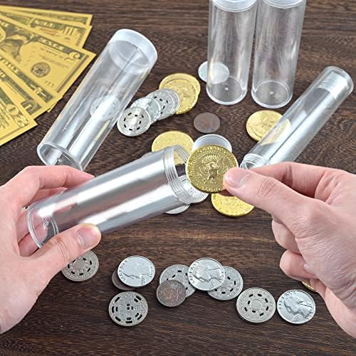 5 חתיכות חצי דולר מטבע אחסון צינורות ברור פלסטיק מטבע צינורות ניקל מטבע צינורות מטבע מחזיקי עבור פרוטות