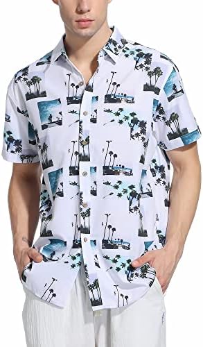 דמיפו הוואי חולצות לגברים קצר שרוול אלוהה חוף חולצה פרחוני קיץ מזדמן כפתור למטה חולצות