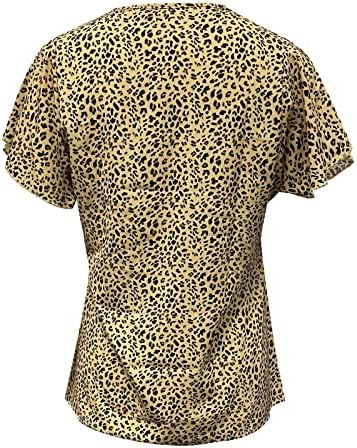 צמרות קיץ לנשים מזדמנים צווארון V שרוול קצר חולצת טריקו פרוע חולצות רופפות אופנה 2023