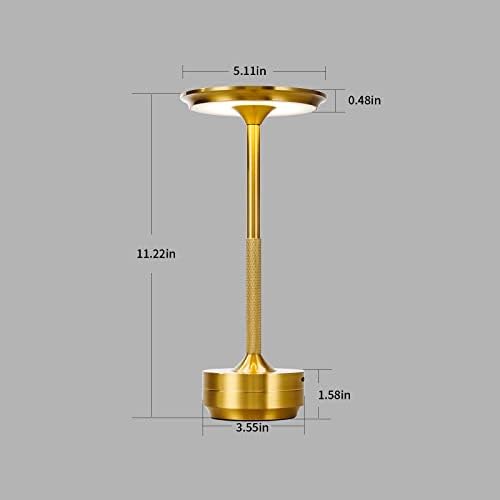 S Mosench מנורת שולחן אלחוטית לעומק ונטען אור שולחן אטום למים, מנורת שולחן מגע LED מתכתית, מנורת