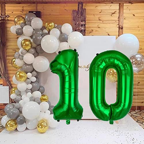 Shikuer מספר 10 בלונים 32 אינץ 'בלון דיגיטלי אלפבית ליום הולדת 10 Balloon