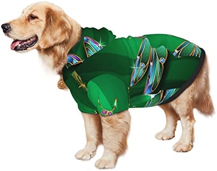 קפוצ'ון גדול כלב יופי-תכיב-ירוק-סוודר חיות מחמד עם כובע עם מעיל תלבושת חתול רך xx-large