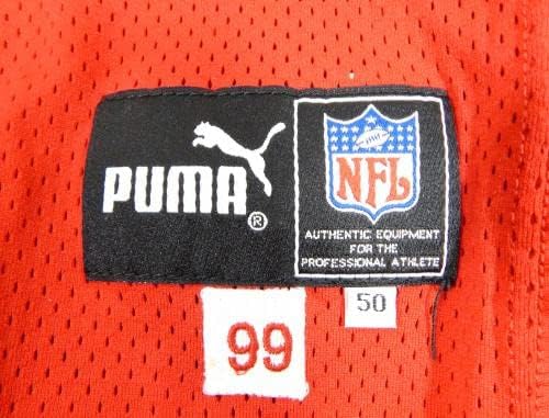 1999 ראשי קנזס סיטי 96 משחק הונפק אדום ג'רזי 50 DP32190 - משחק NFL לא חתום בשימוש בגופיות