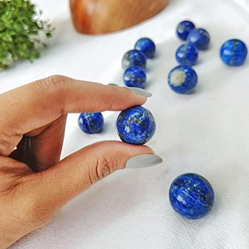 Aashita Creations Natural Lapis Lazuli Mini Sphere Ball, 30 ממ Pocket Mini Crystal Sphere Ball